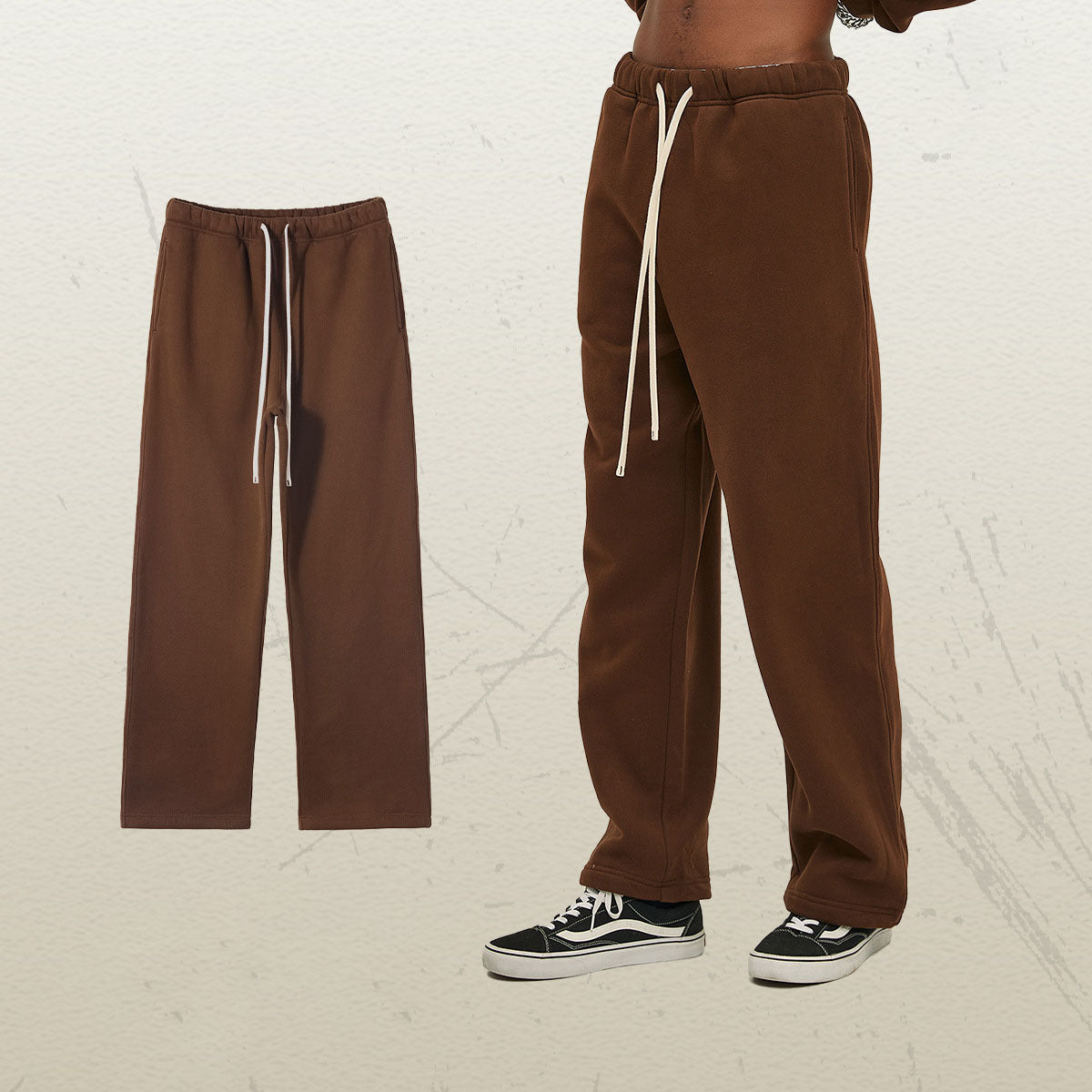 Women's Straight Velvet Solid Color Loose Sports And Leisure Trousers