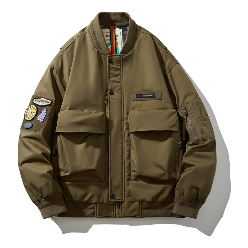 Men's Winter Baseball Collar Loose Down Jacket