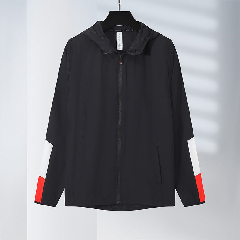 Zipper Hooded Men's Quick-drying Thin Coat