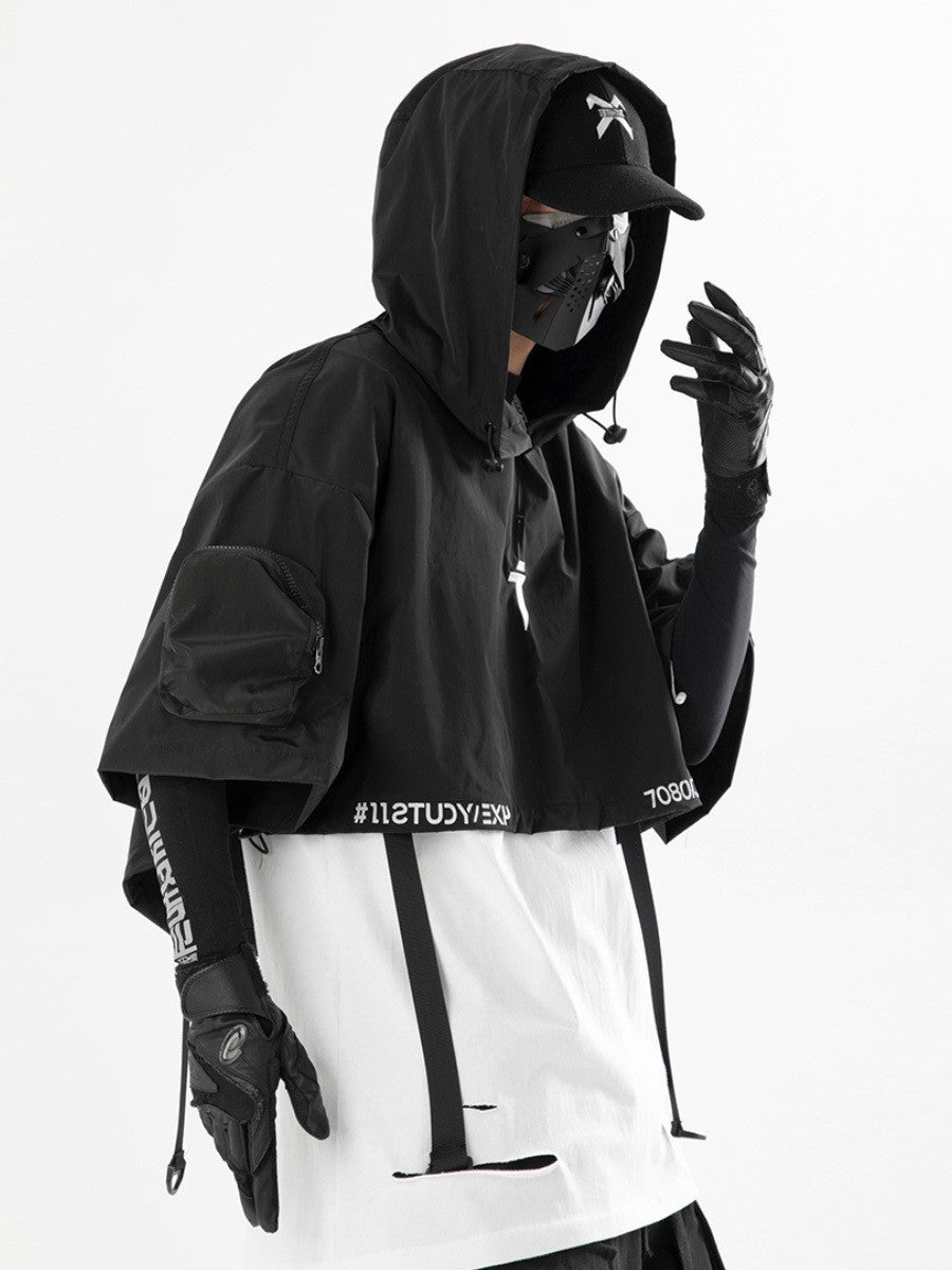 Spring And Summer Mechanical Style Hooded Shawl Men