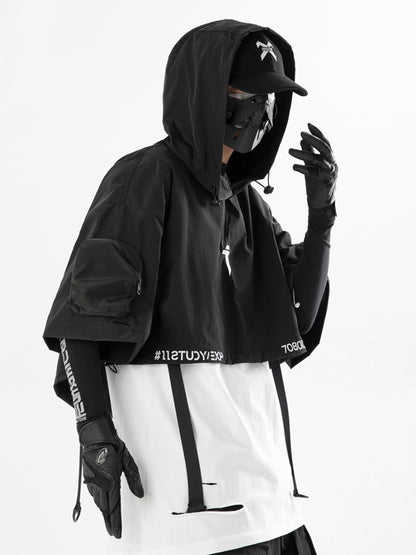 Spring And Summer Mechanical Style Hooded Shawl Men
