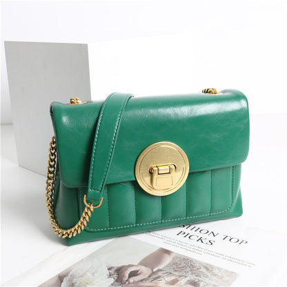 Oily Wax Cowhide Bag Niche Design Fashion