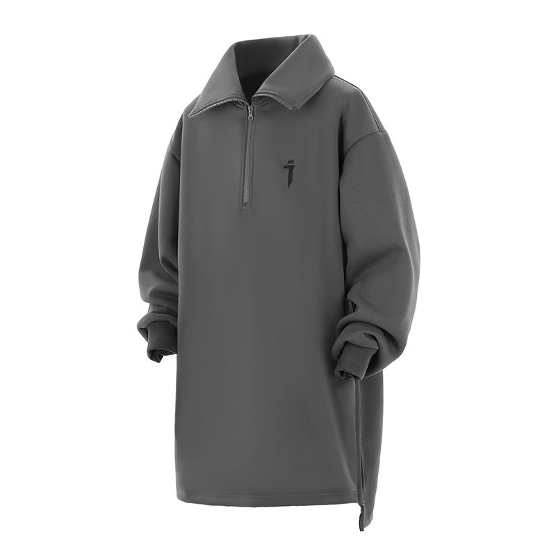 Men's Loose Casual Polo Collar Solid Color Top
