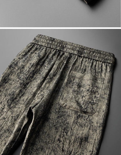 Light Luxury High-end Smooth And Flowing Retro Ice Silk Acetate Pants
