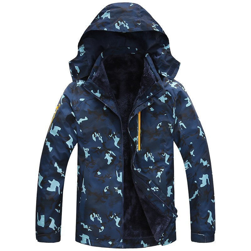 Fleece-lined Thick Camouflage Removable Liner Shell Jacket