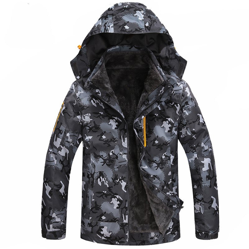 Fleece-lined Thick Camouflage Removable Liner Shell Jacket