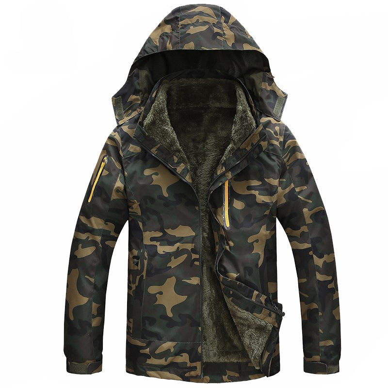 Fleece-lined Thick Camouflage Removable Liner Shell Jacket