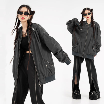 High Street Sleeve Workwear Functional Cotton-padded Coat