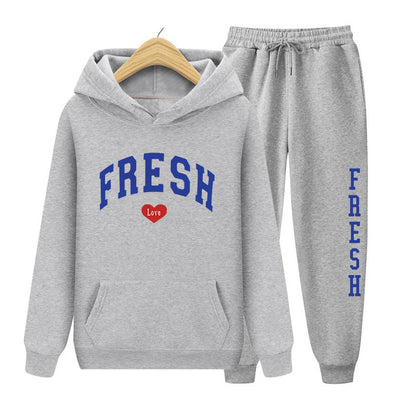 Fashion Printed Sports Sweater Warm Hoodie Casual Suit