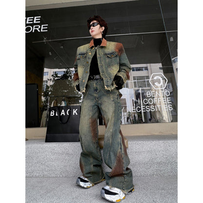 Denim Trousers Men's Loose Outfit