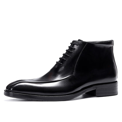 Men's Genuine Leather Pointed Toe Business Suit