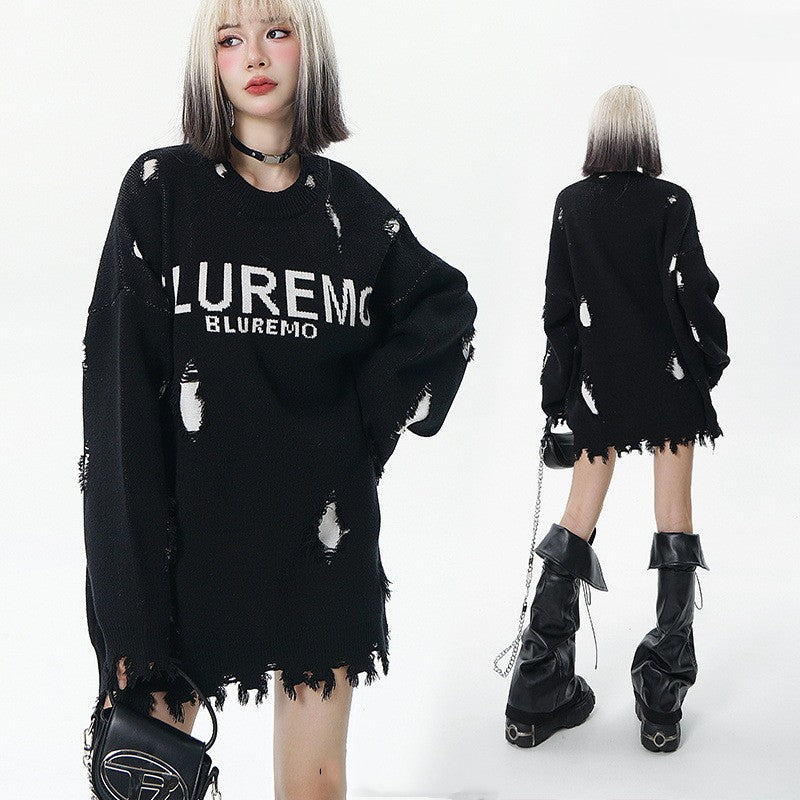 High-Grade Ripped Pullover Sweater