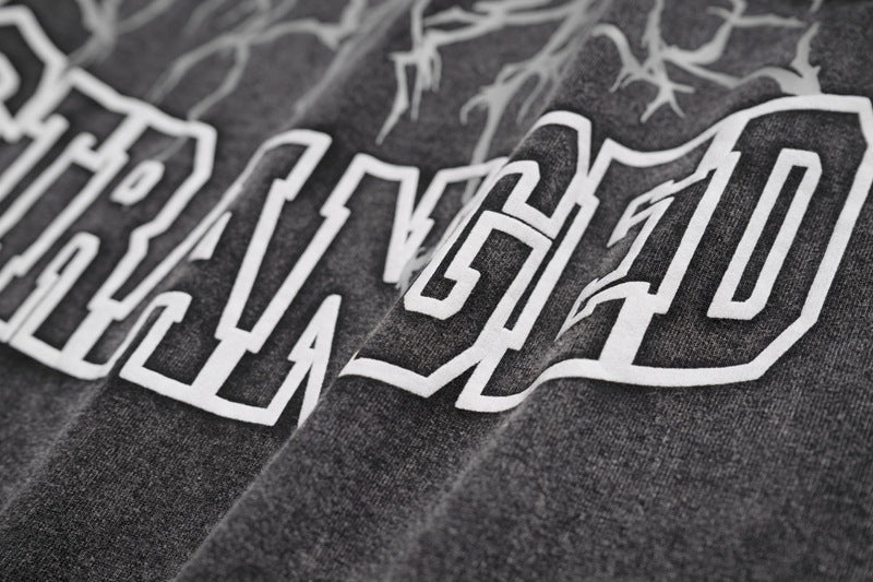 Washed And Worn Loose Chain Design Top