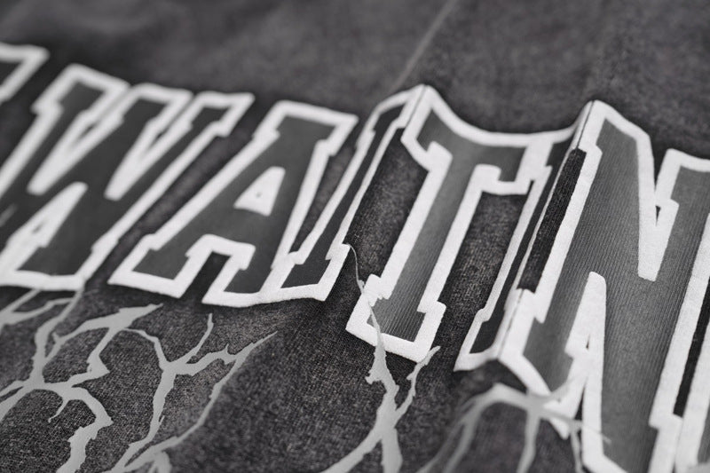 Washed And Worn Loose Chain Design Top