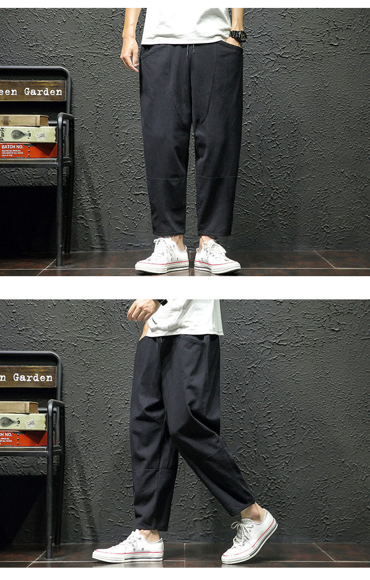 Summer Cropped Pure Cotton And Linen Linen Pants