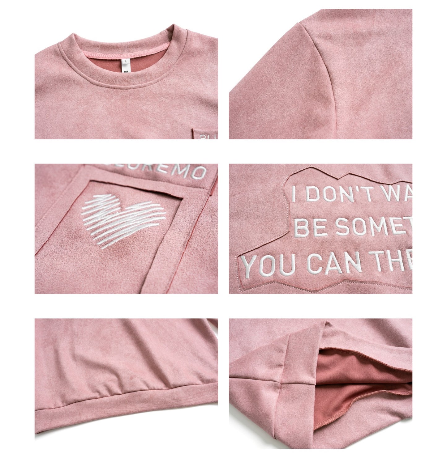 Street Patch Letter Three-dimensional Embroidered Deerskin Velvet Sweater