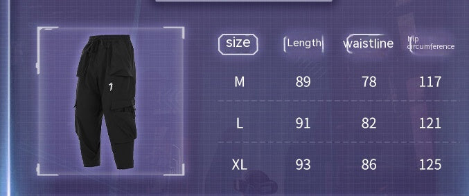 Large Pocket Functional Buckle Overalls Men's Loose Casual
