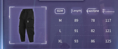Large Pocket Functional Buckle Overalls Men's Loose Casual