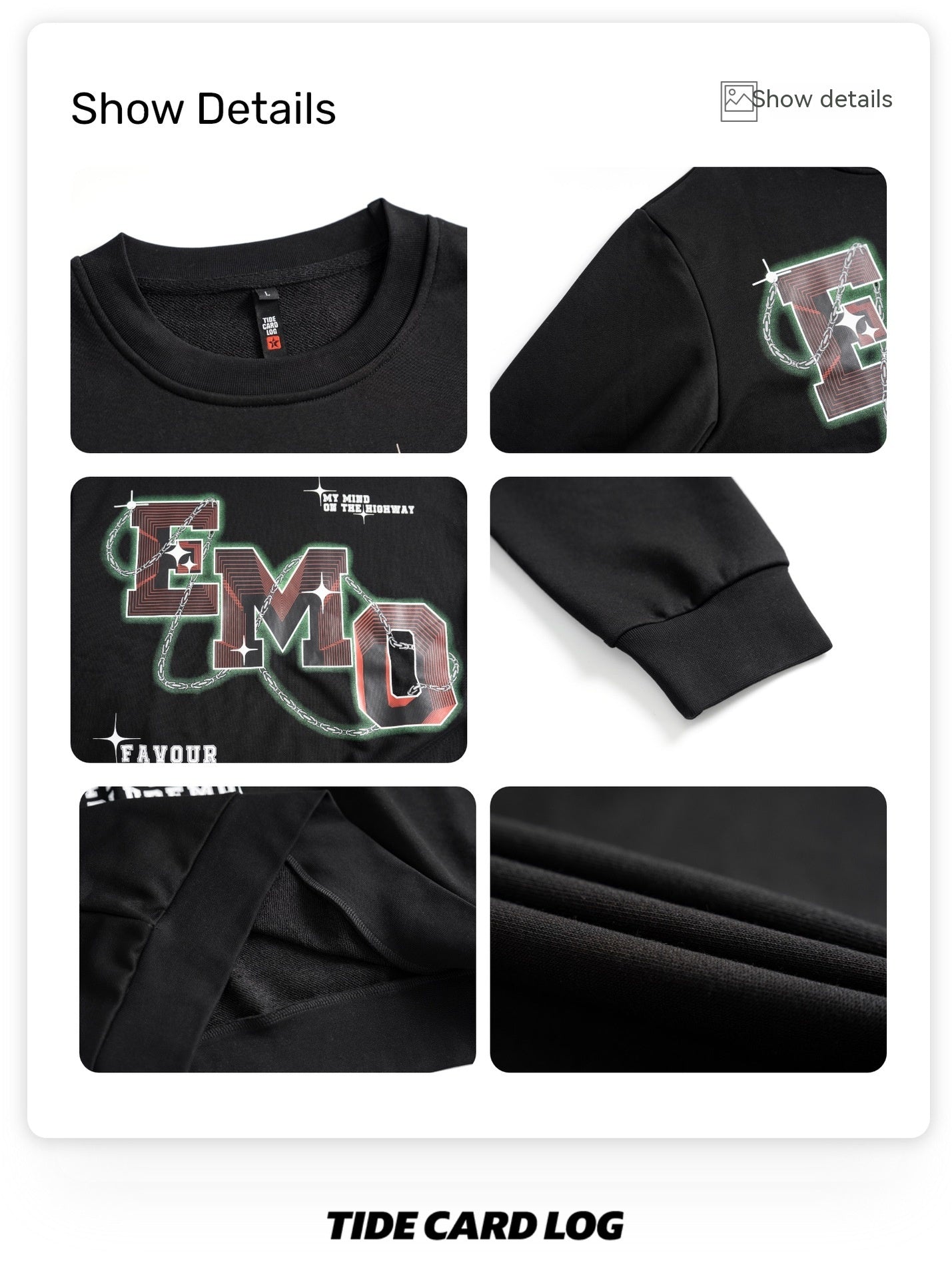 Fashion Letters Printed Long Sleeve Crew Neck Sweater
