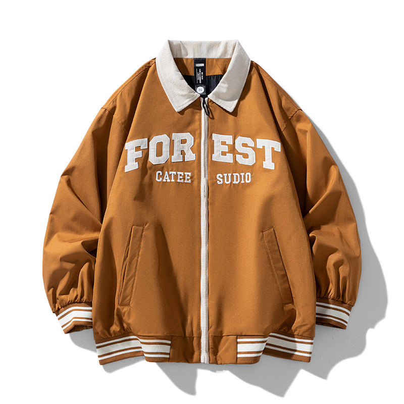 High-end Lapel Baseball Uniform Men's Casual Jacket