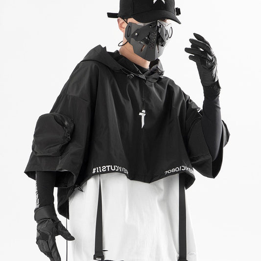 Spring And Summer Mechanical Style Hooded Shawl Men
