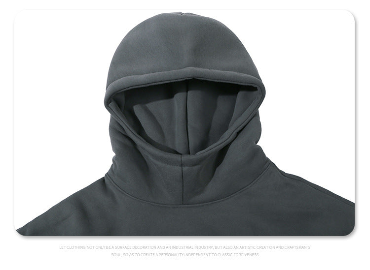 Stitching Contrast Color Velvet Padded Hooded Sweatshirt