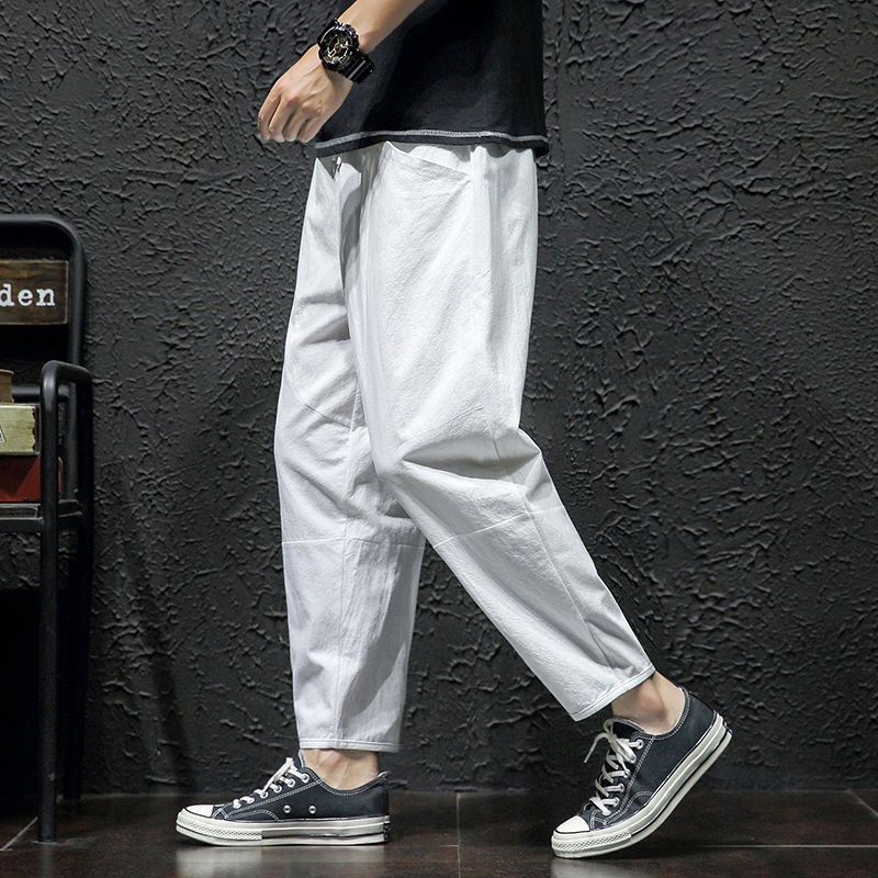 Summer Cropped Pure Cotton And Linen Linen Pants