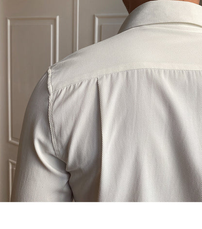 Men's Business Large Pointed Collar Slim-fit Long-sleeved Shirt