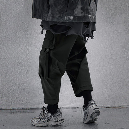 Large Pocket Functional Buckle Overalls Men's Loose Casual