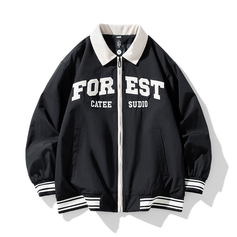 High-end Lapel Baseball Uniform Men's Casual Jacket