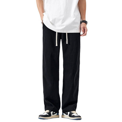 Straight Wide Leg Stitching Contrast Color Comfortable Pants