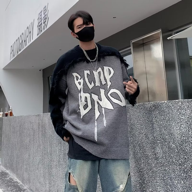 Tassels Loose-fitting Couple Knitted Sweater