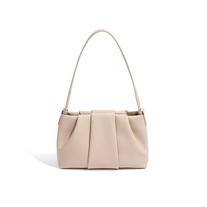 Pleated Clouds Niche Genuine Leather Underarm Bag