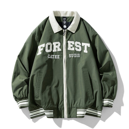 High-end Lapel Baseball Uniform Men's Casual Jacket