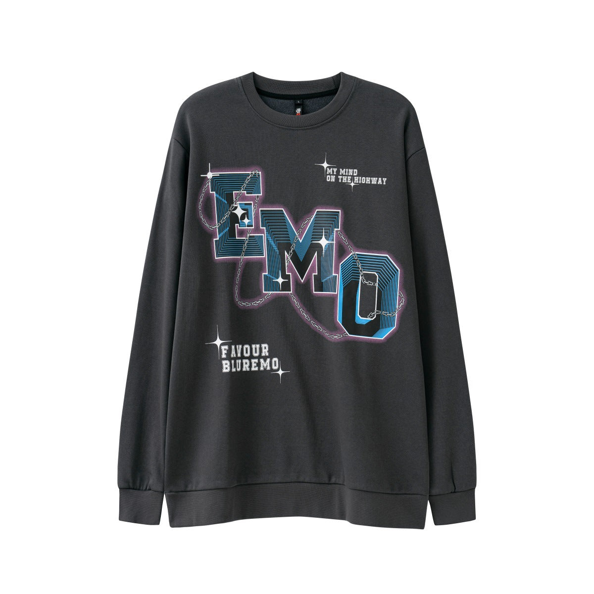 Fashion Letters Printed Long Sleeve Crew Neck Sweater