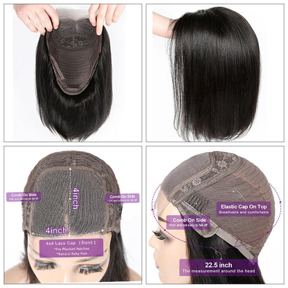 Women's Fashion Temperament Real Hair Short Bob Wig