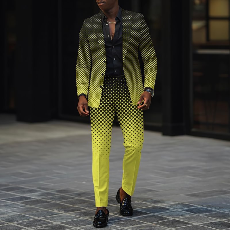 Trendy All-matching Men's High Quality Gradient Suit