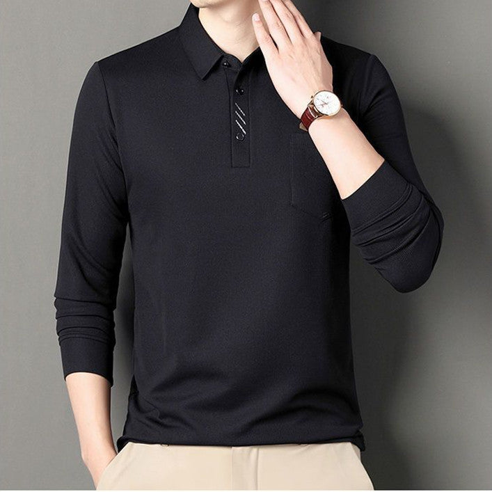 Men's Long Sleeve Cotton Casual Bottoming Shirt
