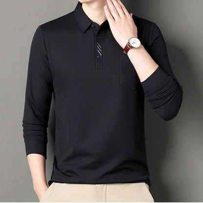 Men's Long Sleeve Cotton Casual Bottoming Shirt