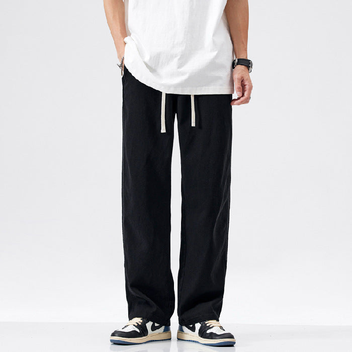 Straight Wide Leg Stitching Contrast Color Comfortable Pants
