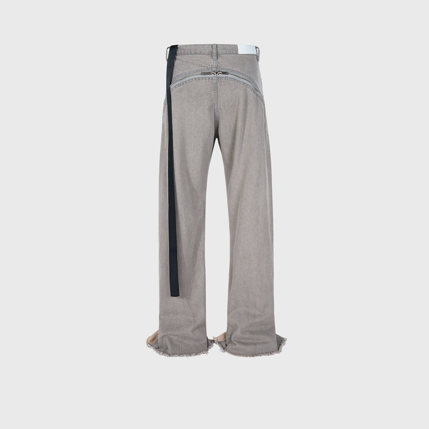 Men's Spiral Track Big Zipper Profile Banana Jeans