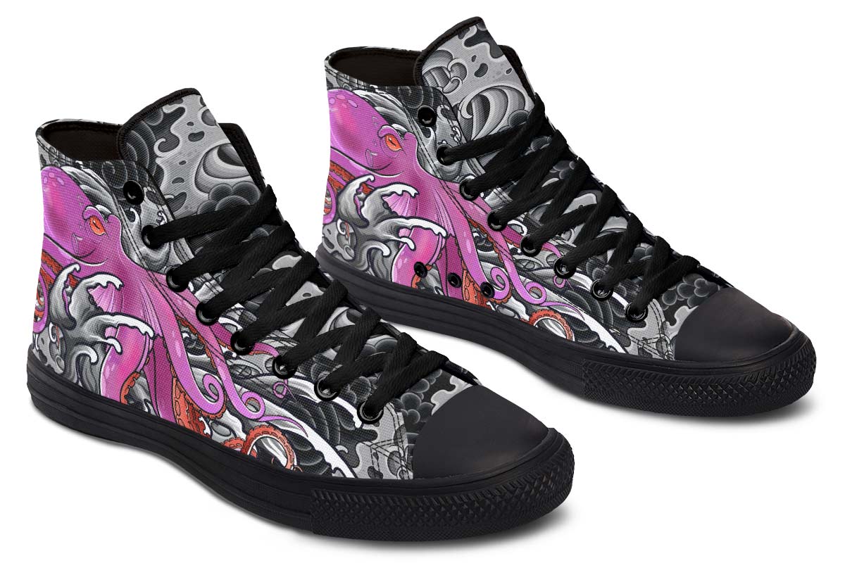 Printed Couple High-top Canvas Shoes
