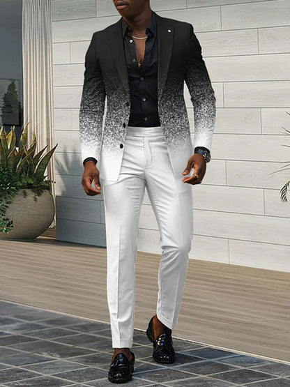 Trendy All-matching Men's High Quality Gradient Suit