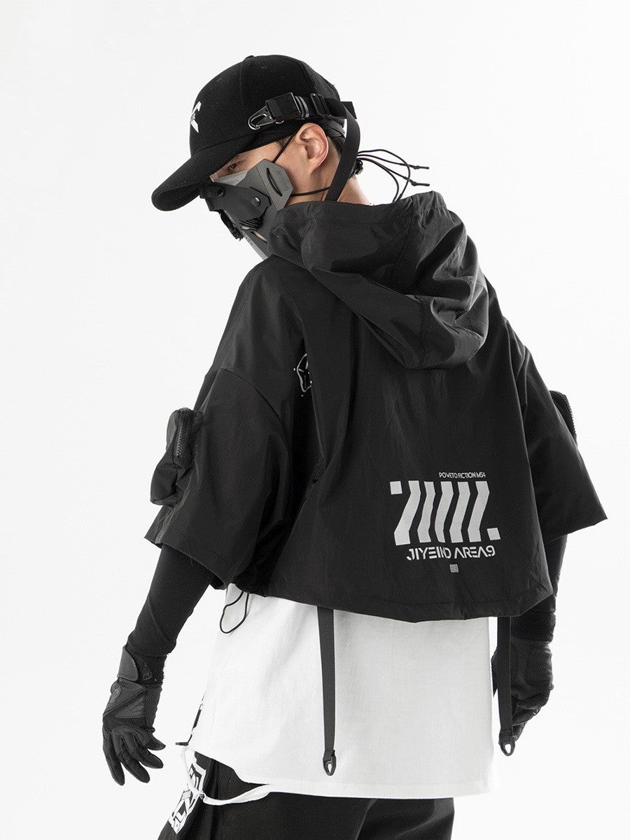 Spring And Summer Mechanical Style Hooded Shawl Men