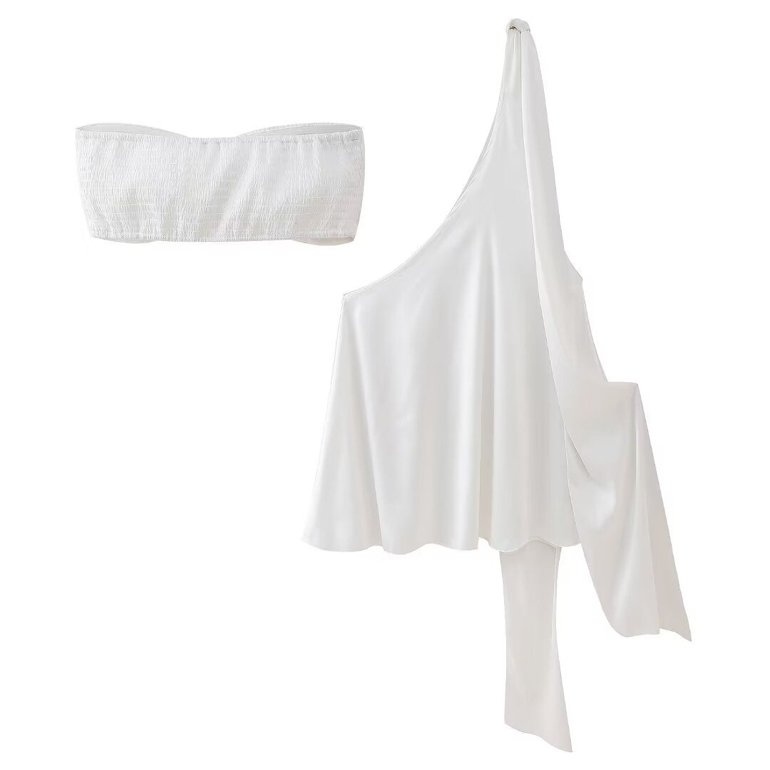 Elastic slim fit bra vest two-piece set