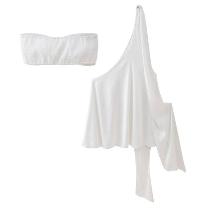 Elastic slim fit bra vest two-piece set