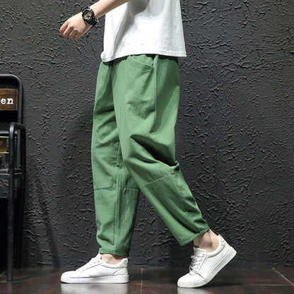 Summer Cropped Pure Cotton And Linen Linen Pants