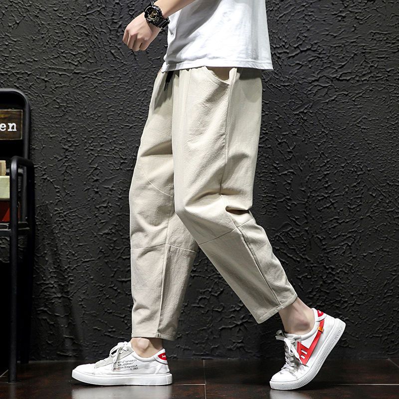 Summer Cropped Pure Cotton And Linen Linen Pants
