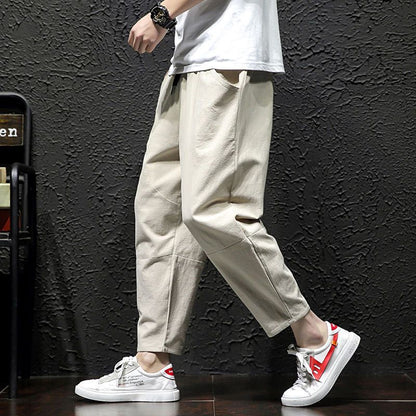 Summer Cropped Pure Cotton And Linen Linen Pants