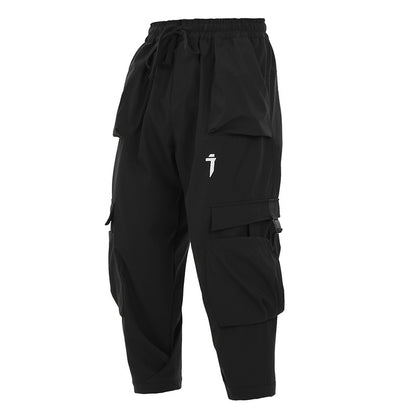 Large Pocket Functional Buckle Overalls Men's Loose Casual